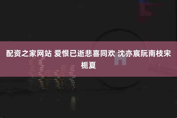 配资之家网站 爱恨已逝悲喜同欢 沈亦宸阮南枝宋栀夏